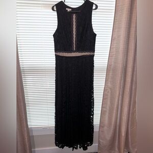 London Times Black Lace Maxi Dress